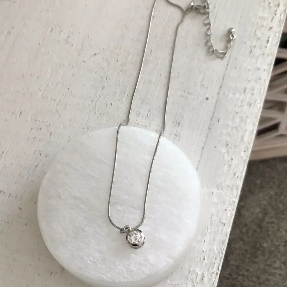 Swarovski Crystal Caged Circle Silver Pendant Necklace - Picture 5 of 6